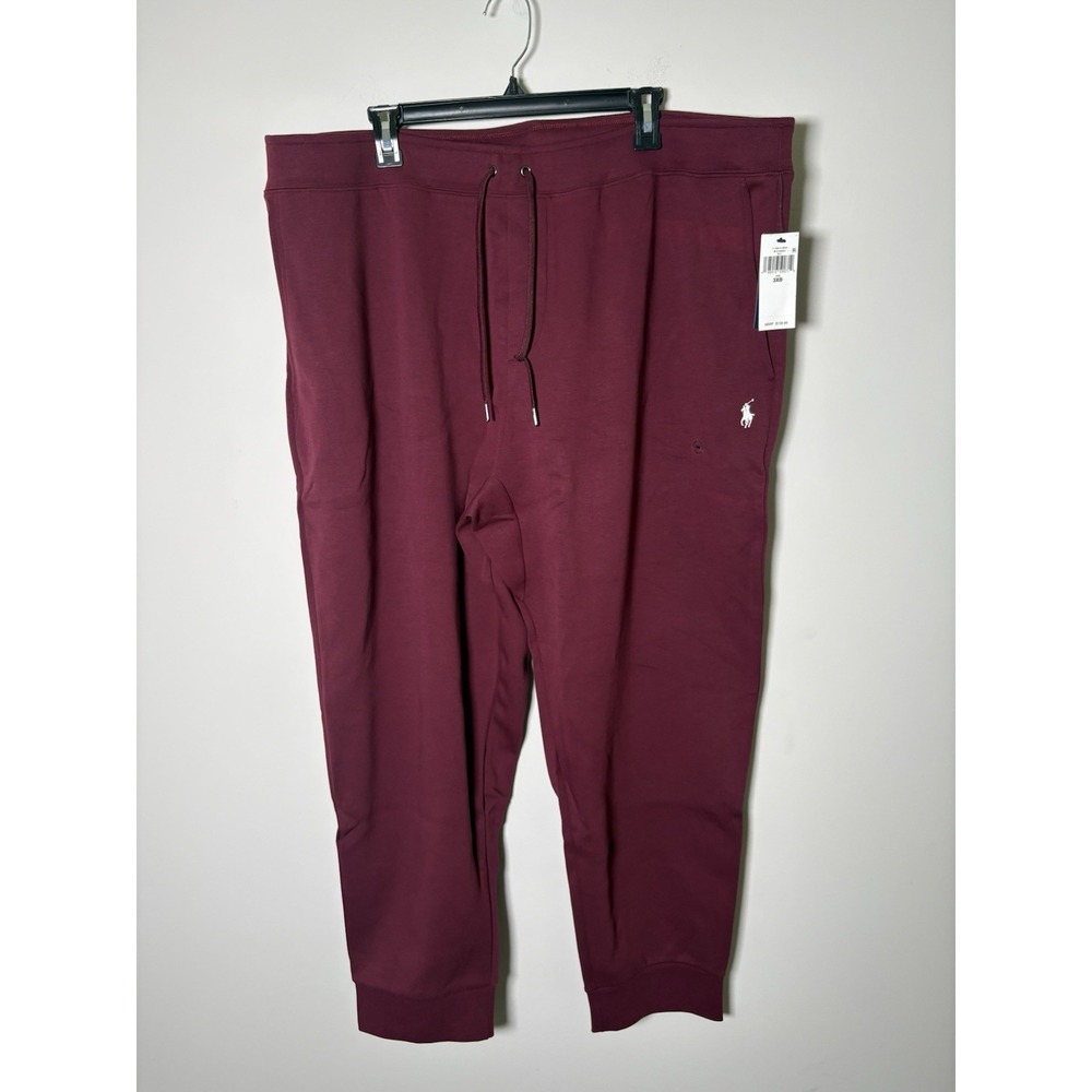 NWT Polo Ralph Lauren Mens Big & Tall Fleece Jogger Sweatpants Burgundy 3XB